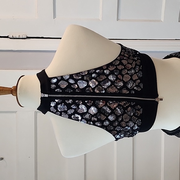 NWT Express Sequin Cutout Fit & Flare Halter Neckline Mini Dress, Size XS - Picture 8 of 17
